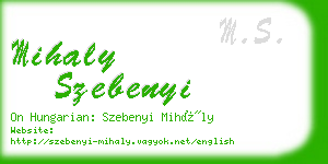 mihaly szebenyi business card